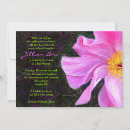 Invitación a PINK PEONY Bat Mitzvah