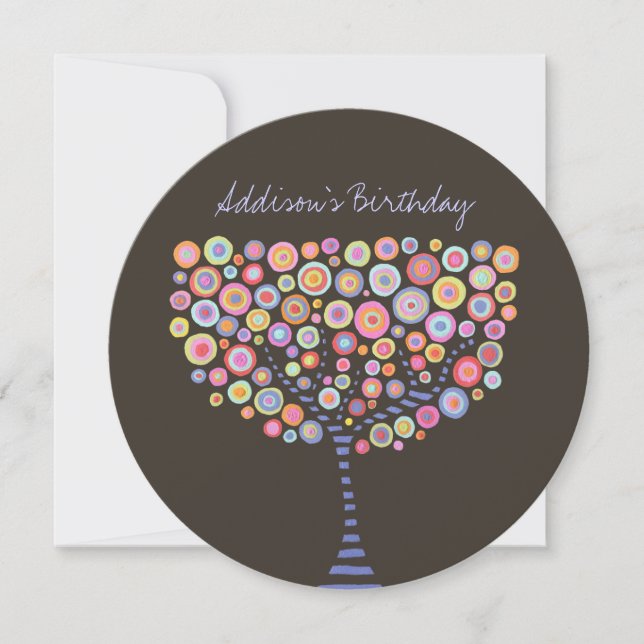 Invitación a pintar un árbol circular por 40 años (Anverso)