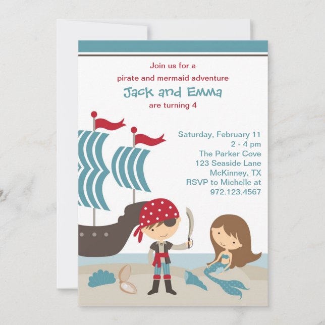 Invitación a piratas y sirenas (Anverso)