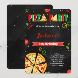 Invitación a pizza editable