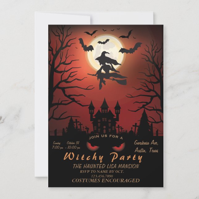 Invitación a planificador de Fiesta nocturno de Wh (Anverso)
