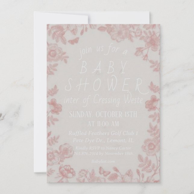 Invitación a plantilla de invitación de Baby Showe (Anverso)