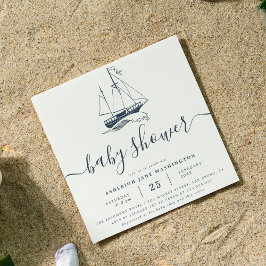 Invitación a plaza Baby Shower Nautical de barco n