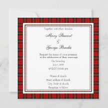 Invitación a Plaza Boda de Escocia Roja Brodie