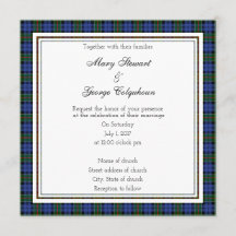 Invitación a Plaza Boda escocés de Colquhoun