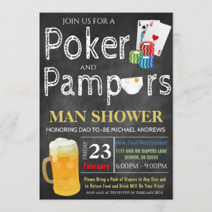 Invitación a Poker and Beer Baby Shower