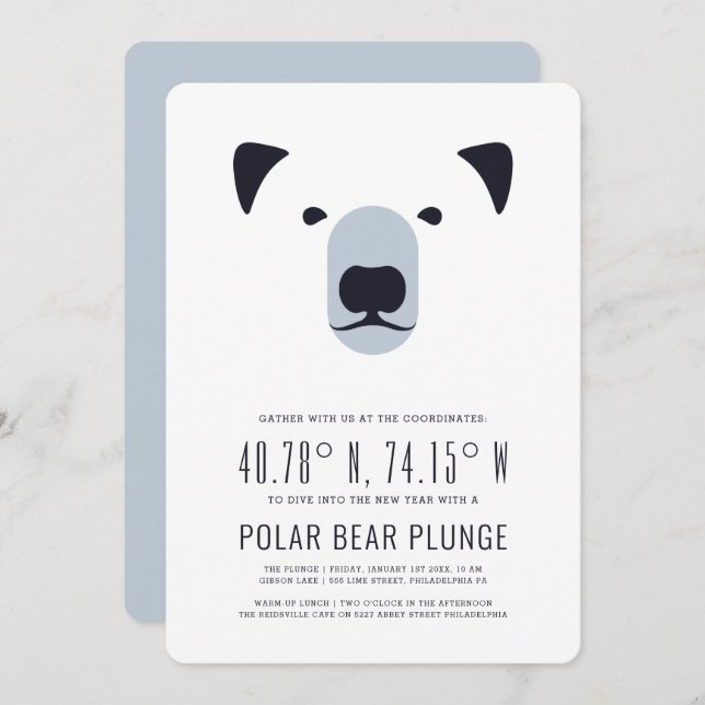 Invitación a Polar Bear Plunge y almuerzo de calen (Anverso / Reverso)
