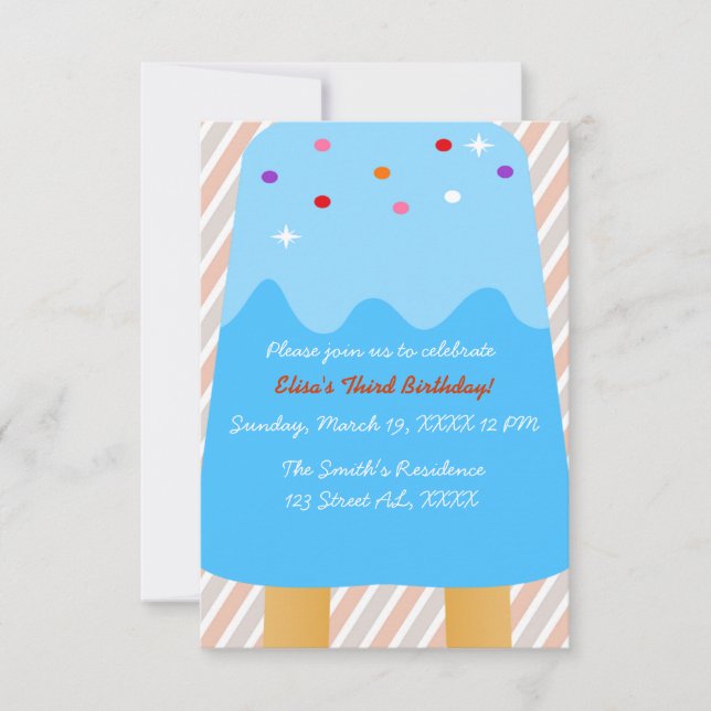 Invitación a Popsicle Candyland (Anverso)