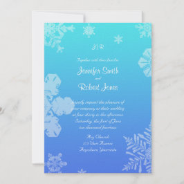 Invitación a posada nupcial de copo de nieve azul