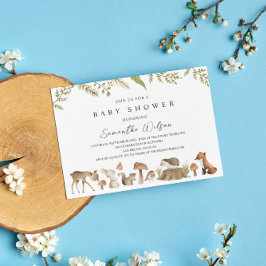 Invitación a postales de Baby Shower para animales