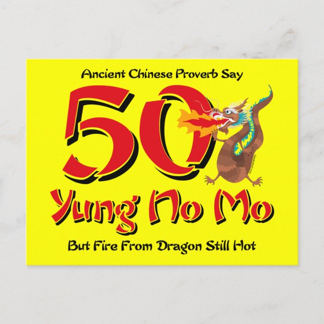 Invitación a postales de cumpleaños número 50 Yung (Anverso)