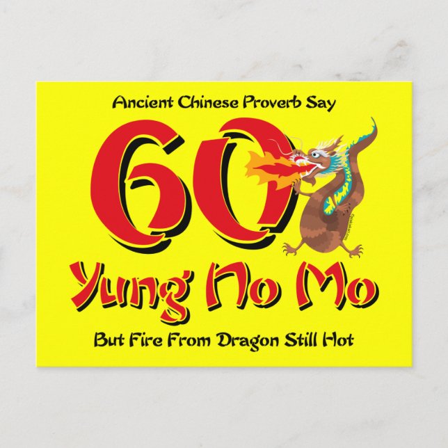 Invitación a postales de cumpleaños número 60 Yung (Anverso)