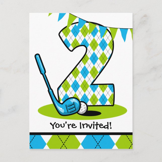 Invitación a postales de cumpleaños para el golf d (Anverso)