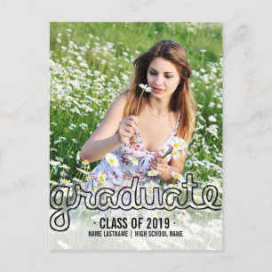 Invitación a postales de fotografía de graduado di