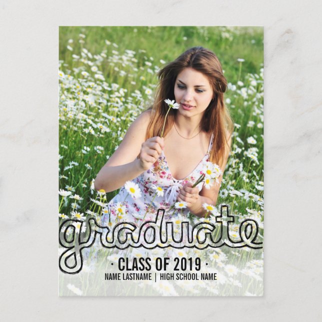 Invitación a postales de fotografía de graduado di (Anverso)