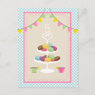 Invitación a postales para macarones + Fiesta de t