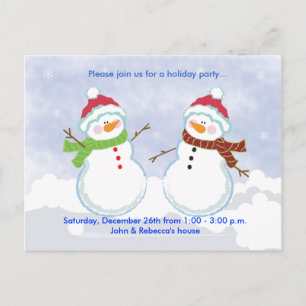 Invitación a postales para Snowman del partido FES