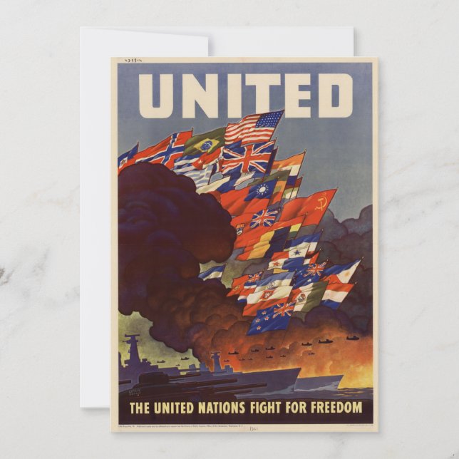 Invitación a póster de la época de la Segunda Guer (Anverso)