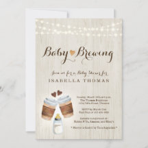 Invitación a preparar café o té para Baby Shower