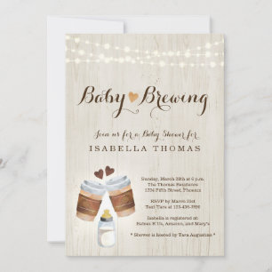 Invitación a preparar café o té para Baby Shower