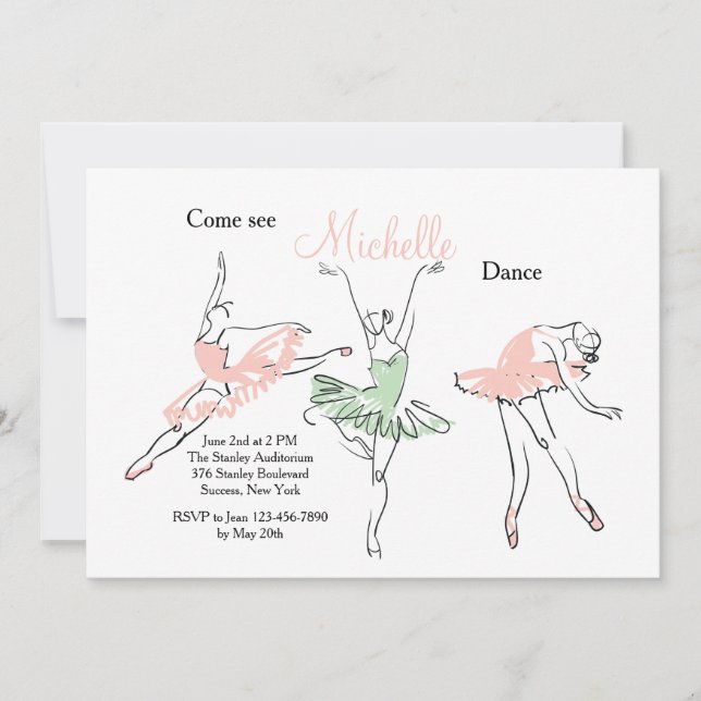 Invitación a Prima Ballerina (Anverso)