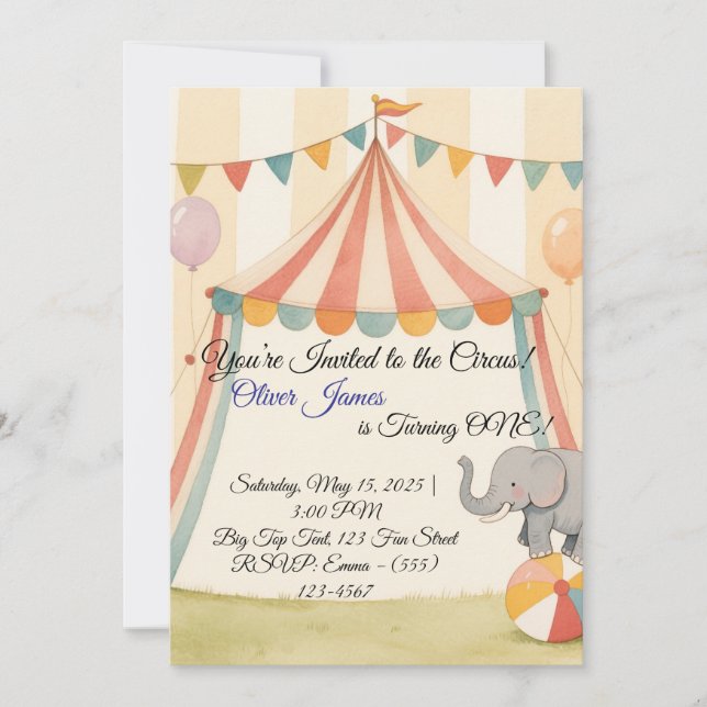 Invitación a primer cumpleaños de Fairy de Woodlan (Anverso)