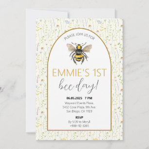 Invitación a primer cumpleaños de Honey Bee