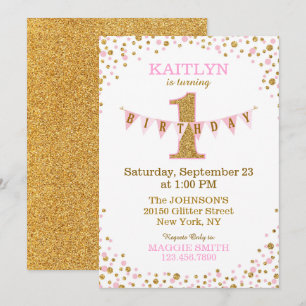 Invitación a primer cumpleaños de Sparkle, Purpuri