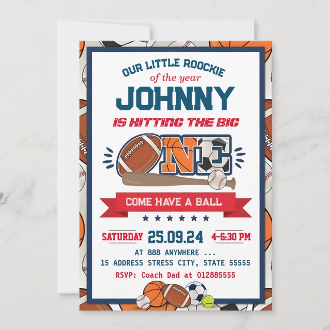 Invitación a primer cumpleaños de Star Sport (Anverso)