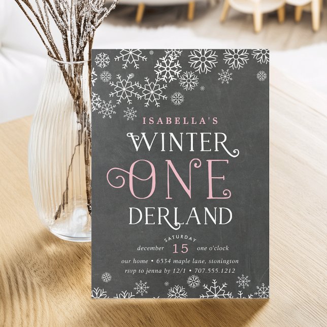 Invitación a primer cumpleaños de Winter Wonderlan (Subido por el creador)
