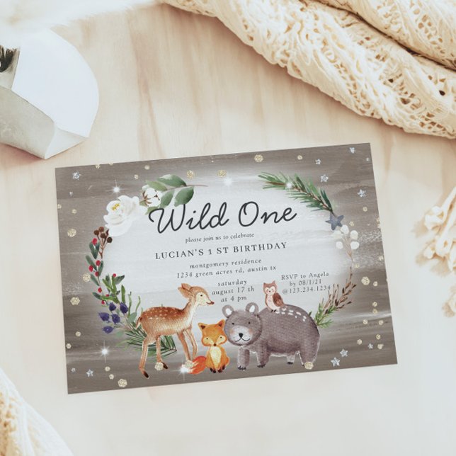 Invitación a primer cumpleaños de Woodland Forest  (Subido por el creador)