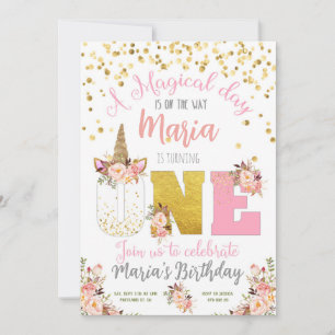 Invitación a primer cumpleaños del Día Mágico de U