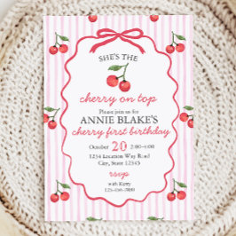 Invitación a primer cumpleaños del primer Chica Ch