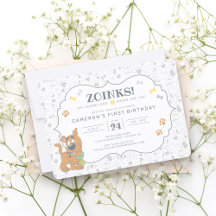 Invitación a primer cumpleaños Scooby-Doo