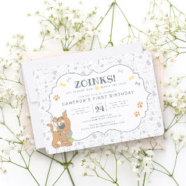 Invitación a primer cumpleaños Scooby-Doo