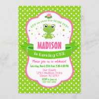 Invitación a princesa de rana cuta para un Chica