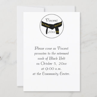 Invitación a prueba de cinturón negro de 2º grado 