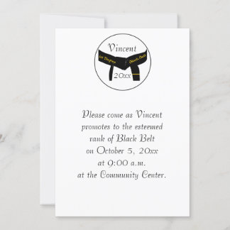 Invitación a prueba de cinturón negro de primer gr