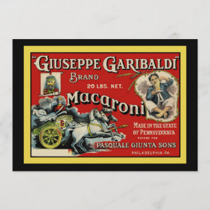 Invitación a publicidad en macarrones italianos