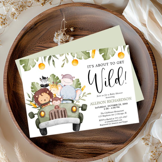 Invitación A punto de conseguir animales salvajes Safari niño (Subido por el creador)