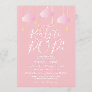 Invitación A punto de dar a luz Twinkle Twinkle Baby Girl Sho