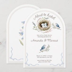 Invitación A punto de eclosionar Fiesta de Baby Shower de Nid