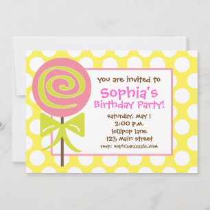 Invitación a punto de polka Lollipop