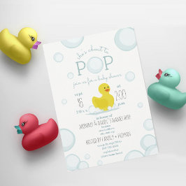 Invitación A Punto De Pop Rubber Duck Bubbles Baby Shower Azu