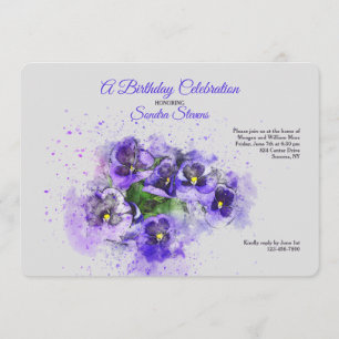 Invitación a Púrpura Pansies