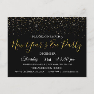 Invitación a Purpurina de Año Nuevo 2022 Fiesta Sp