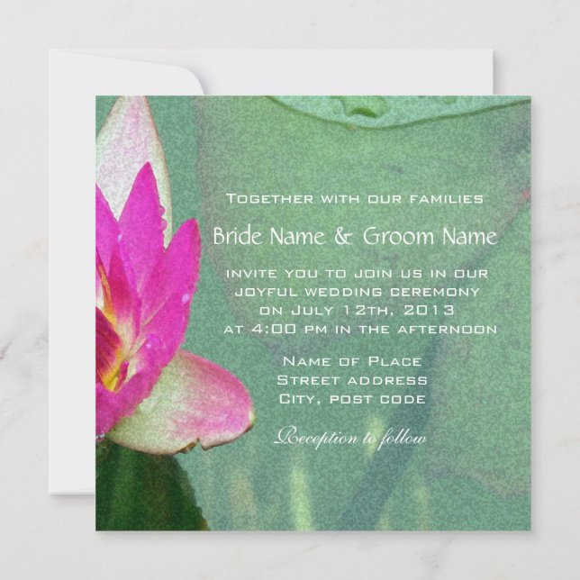 invitación a quemar flores de lirio rosa (Reverso)