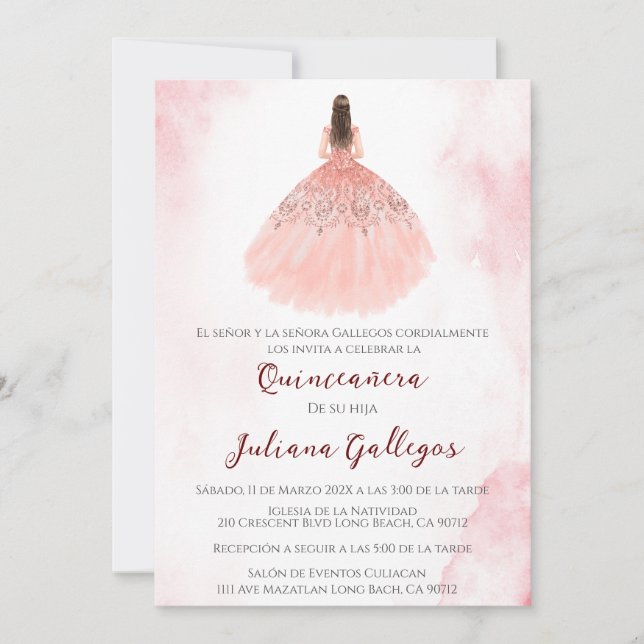 Invitación a Quinceanera (Anverso)