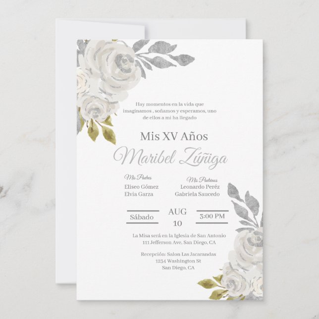 Invitación a Quinceanera (Anverso)