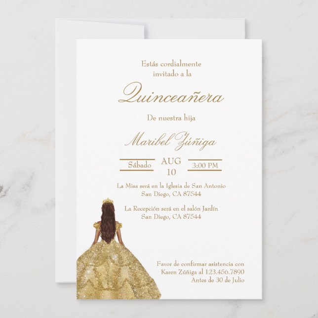 Invitación a Quinceanera (Anverso)